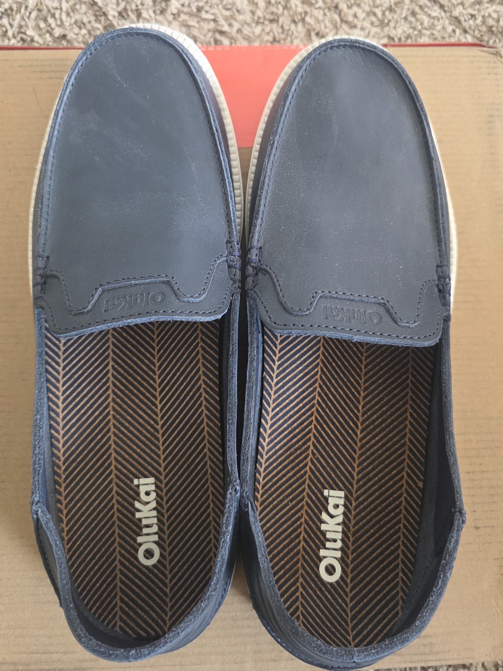 Olukai Men’s Navy Slip-On Loafers